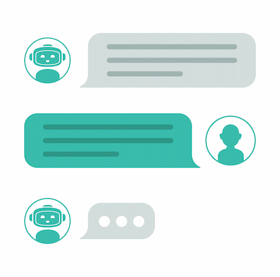 image vectorielle d'une converstion Chatbot IA entreprise